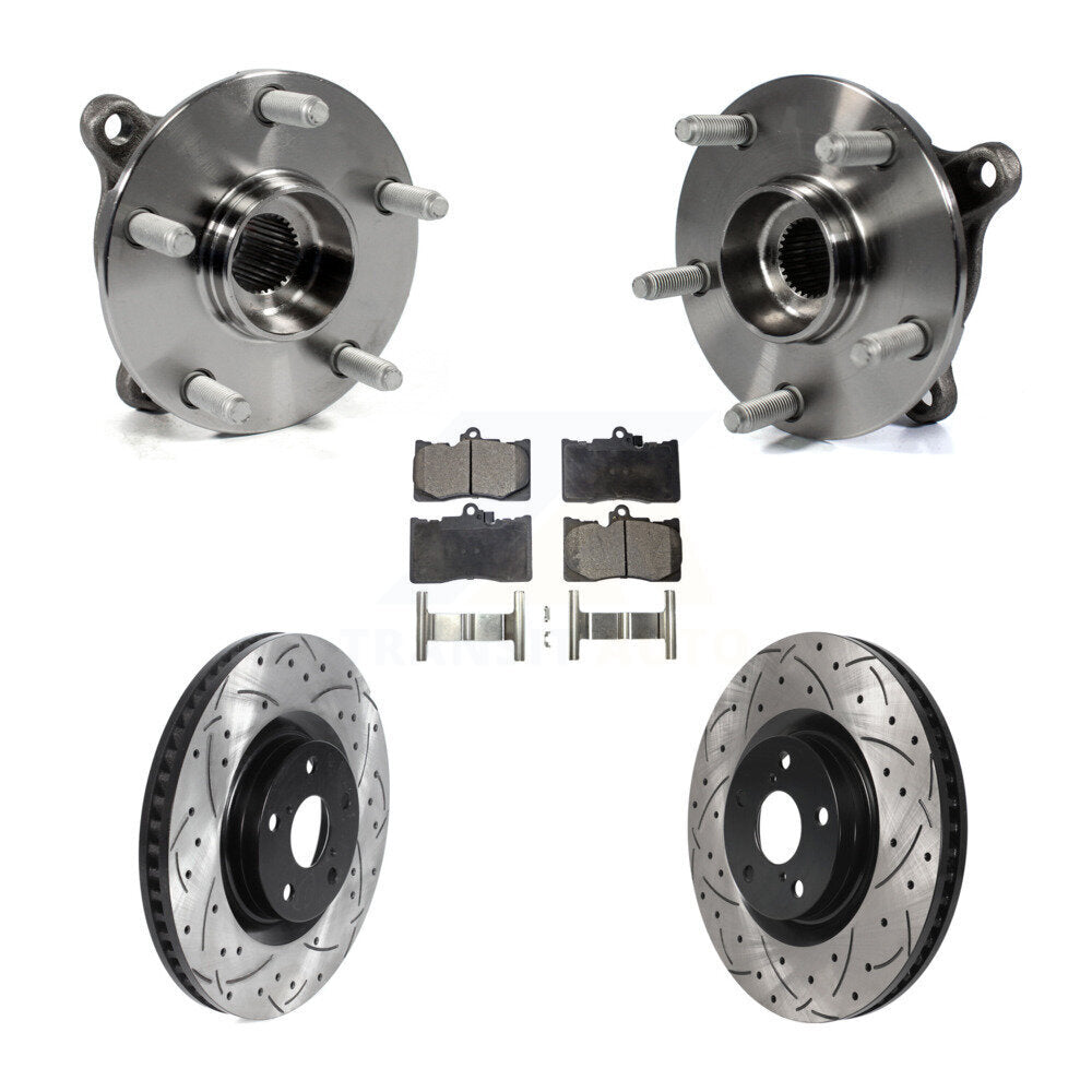 Kit de rotor et de plaquettes de frein à fente percée, roulement de moyeu avant (5 pièces) pour Lexus IS300 IS35