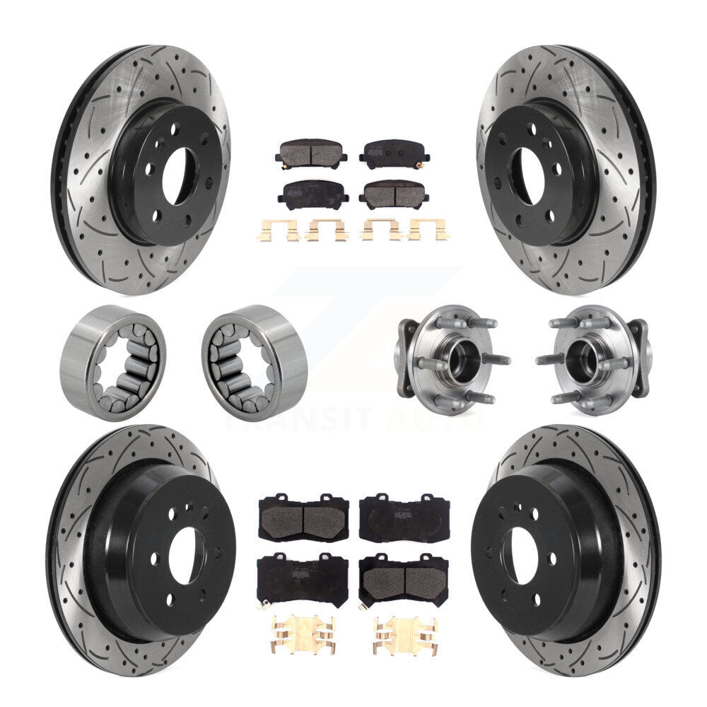 Kit de chaussures de plaquettes de Rotor de frein enduites de roulement de moyeu avant et arrière (10 pièces) pour Chevrolet GM