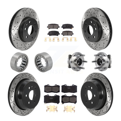 Kit de chaussures de plaquettes de Rotor de frein enduites de roulement de moyeu avant et arrière (10 pièces) pour Chevrolet GM