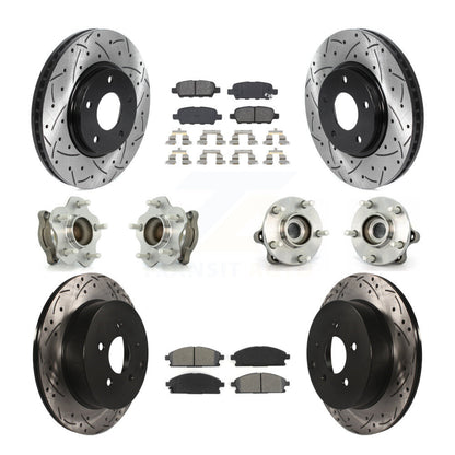 Kit de plaquettes de rotor de frein enduites de roulement de moyeu avant et arrière (10 pièces) pour Nissan Ques 04-09