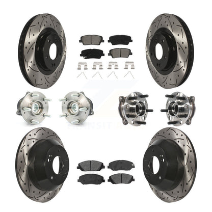 Kit de plaquettes de Rotor de frein revêtues de roulement de moyeu avant et arrière (10 pièces) pour Hyundai Santa Fe X