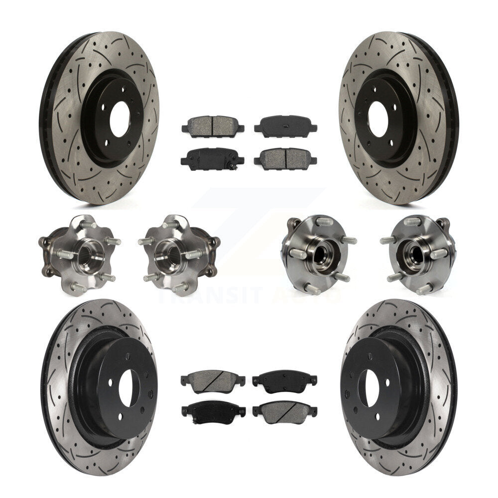 Kit de rotors et plaquettes de frein revêtus de roulement de moyeu avant et arrière (10 pièces) pour INFINITI G35 Q6