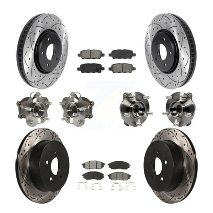 Kit de plaquettes de rotor de frein enduites de roulement de moyeu avant et arrière (10 pièces) pour INFINITI FX35 FX3