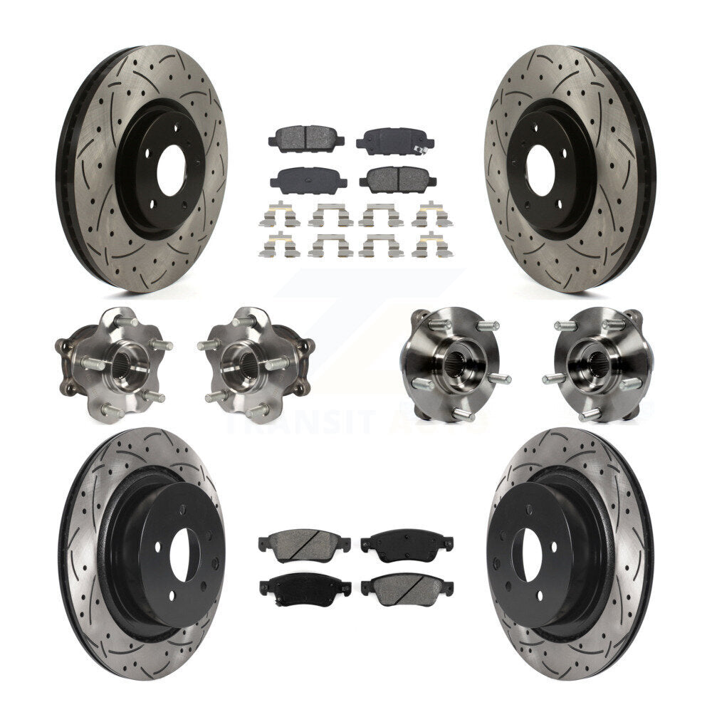 Kit de rotors et plaquettes de frein revêtus de roulement de moyeu avant et arrière (10 pièces) pour INFINITI G35 Q6