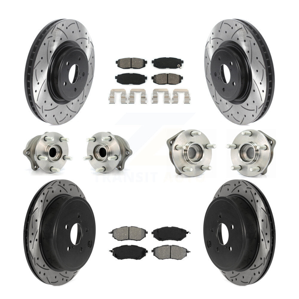 Kit de plaquettes de Rotor de frein, roulement de moyeu avant et arrière (10 pièces) pour Subaru Outback Legac