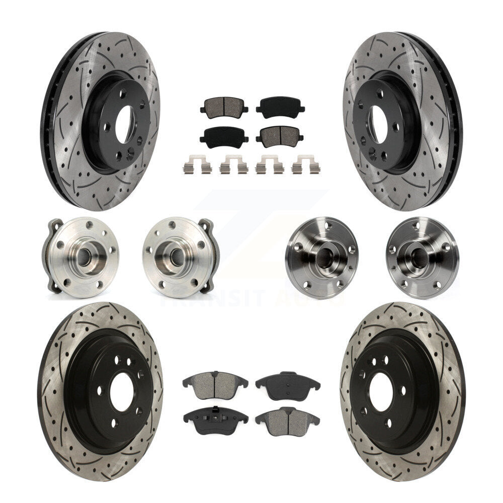 Kit de plaquettes de rotor de frein revêtues de roulement de moyeu avant et arrière (10 pièces) pour Volvo S60 AW 13-14