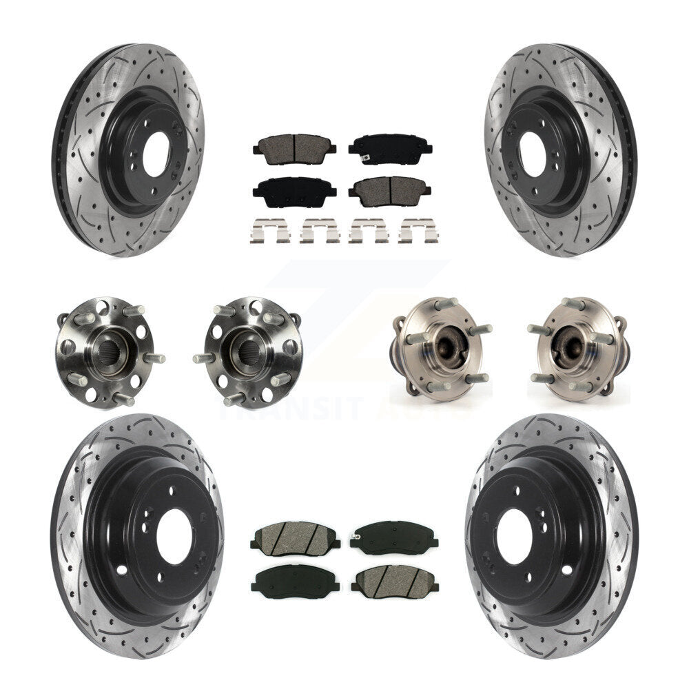Kit de plaquettes de Rotor de frein, roulement de moyeu avant et arrière (10 pièces) pour Hyundai Genesis 3.8