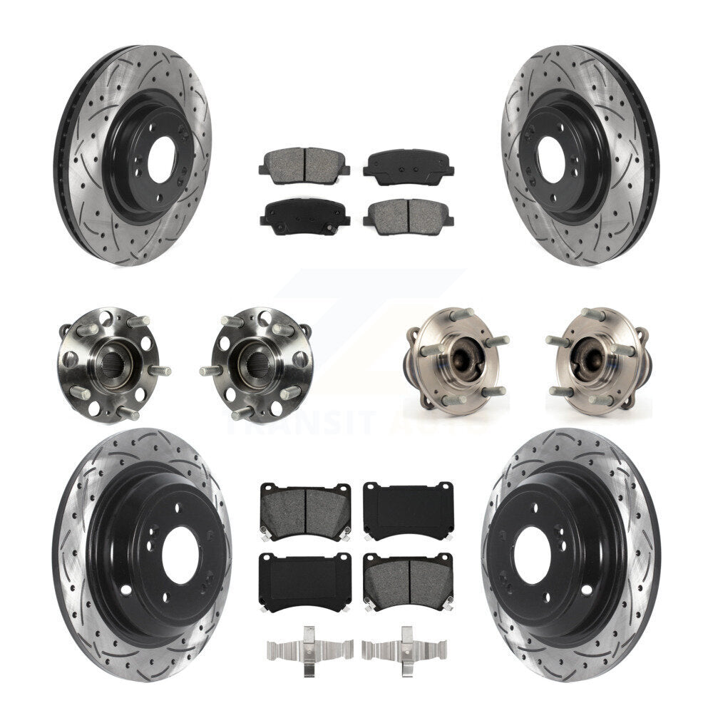 Kit de plaquettes de Rotor de frein, roulement de moyeu avant et arrière (10 pièces) pour Hyundai Genesis 4.6