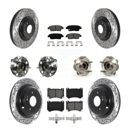 Kit de rotor et de plaquettes de frein revêtus de roulement de moyeu avant et arrière (10 pièces) pour Hyundai Genesi