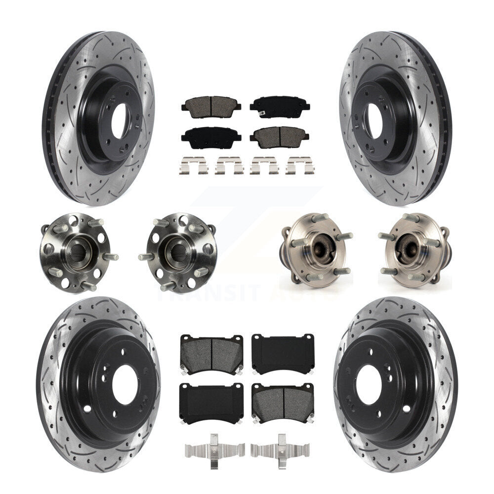 Kit de plaquettes de rotor de frein, roulement de moyeu avant et arrière (10 pièces) pour Hyundai Genesis 5.0