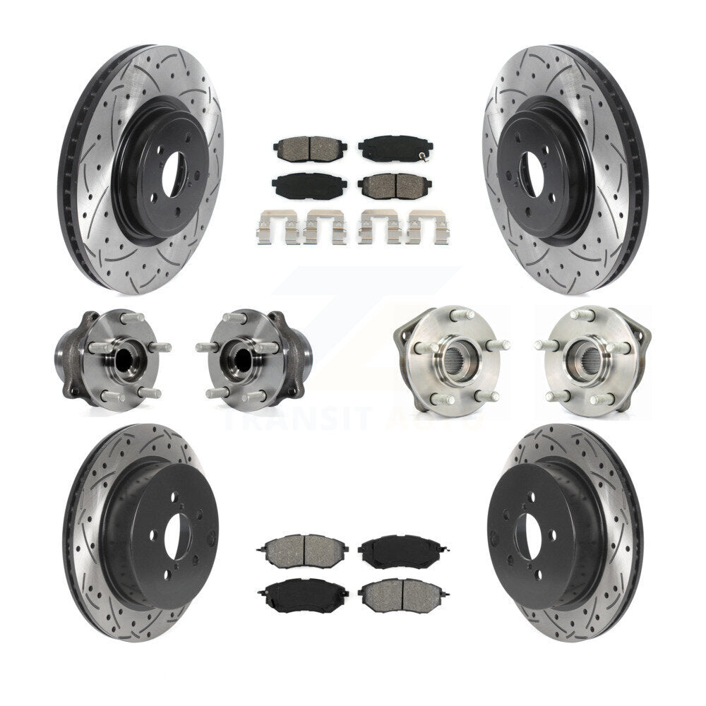 Kit de plaquettes de rotor de frein, roulement de moyeu avant et arrière (10 pièces) pour Subaru Forester 2.0