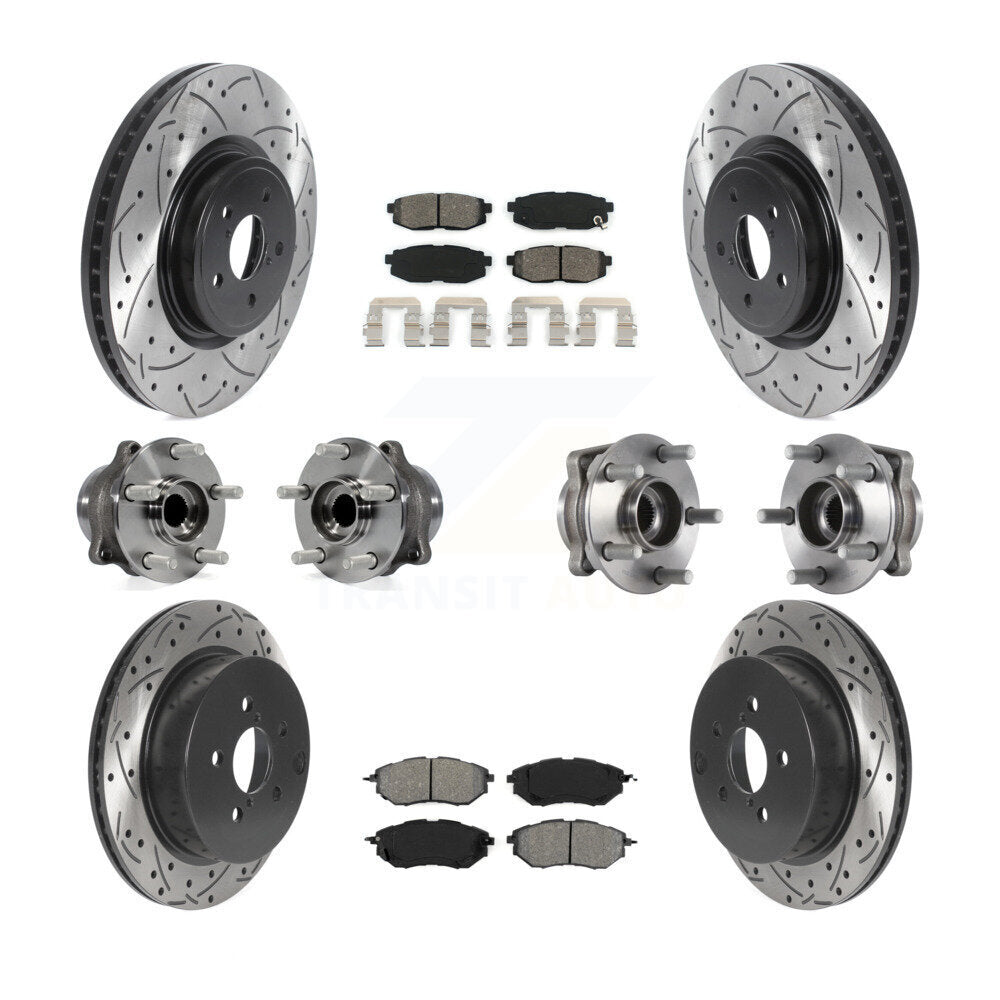 Kit de plaquettes de rotor de frein, roulement de moyeu avant et arrière (10 pièces) pour Subaru Forester 2.0