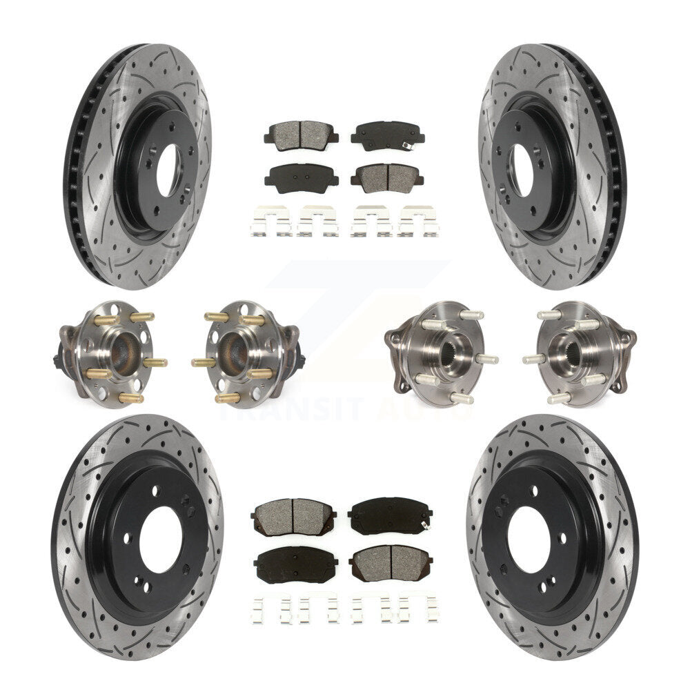 Kit de plaquettes de Rotor de frein à disque revêtu de roulement de moyeu avant et arrière (10 pièces) pour Hyundai Sonat