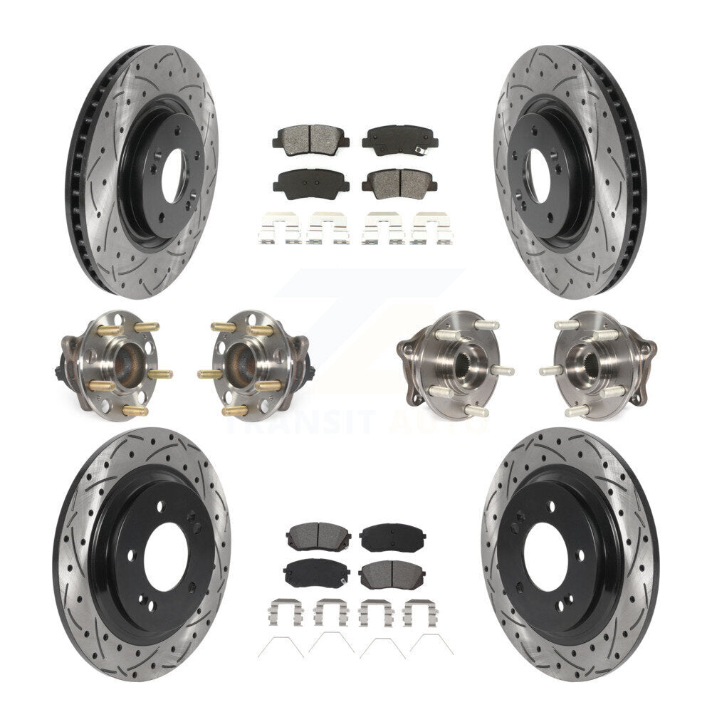 Kit de plaquettes de Rotor de frein à disque revêtu de roulement de moyeu avant et arrière (10 pièces) pour Hyundai Sonat