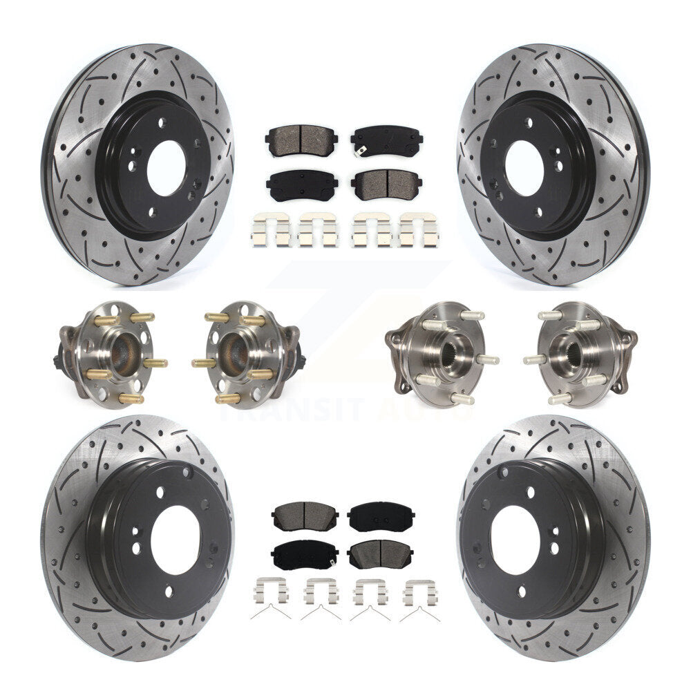 Kit de plaquettes de Rotor de frein à disque revêtu de roulement de moyeu avant et arrière (10 pièces) pour Hyundai Sonat