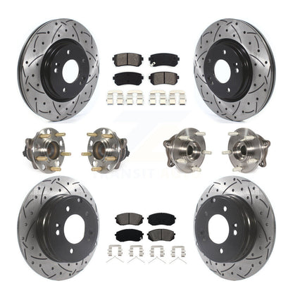 Kit de plaquettes de Rotor de frein à disque revêtu de roulement de moyeu avant et arrière (10 pièces) pour Hyundai Sonat