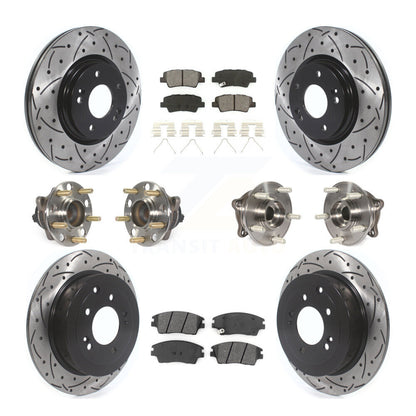 Kit de plaquettes de rotor de frein enduites de roulement de moyeu avant et arrière (10 pièces) pour Hyundai Tucson Ki