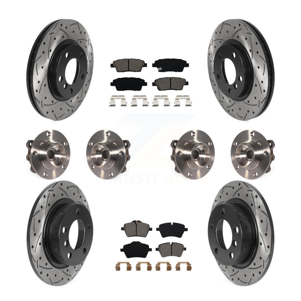 Kit de plaquettes de rotor de frein revêtues de roulement de moyeu avant et arrière (10 pièces) pour Mini Cooper Pacema