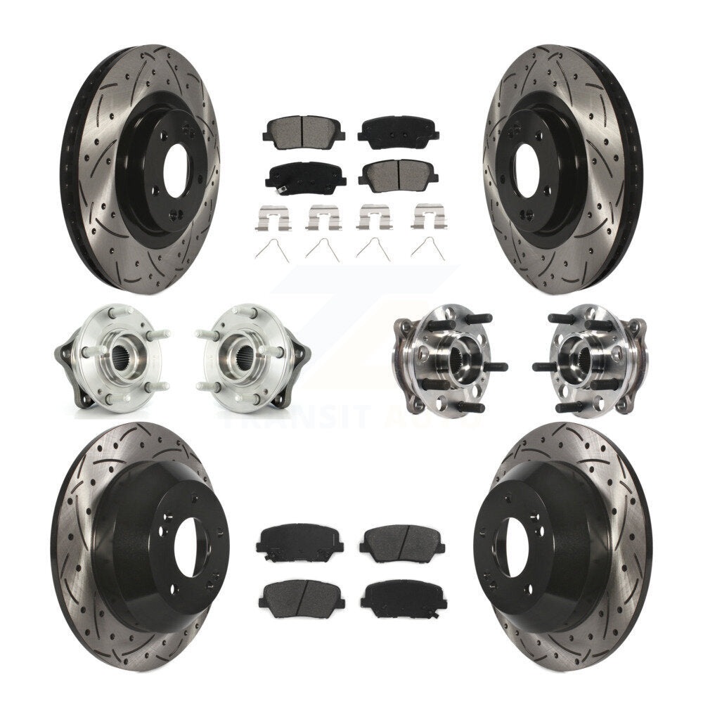 Kit de plaquettes de Rotor de frein revêtues de roulement de moyeu avant et arrière, pour Hyundai Santa Fe Sport AW