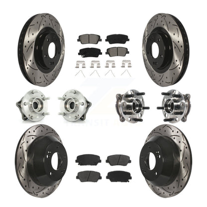 Kit de plaquettes de Rotor de frein revêtues de roulement de moyeu avant et arrière, pour Hyundai Santa Fe Sport AW