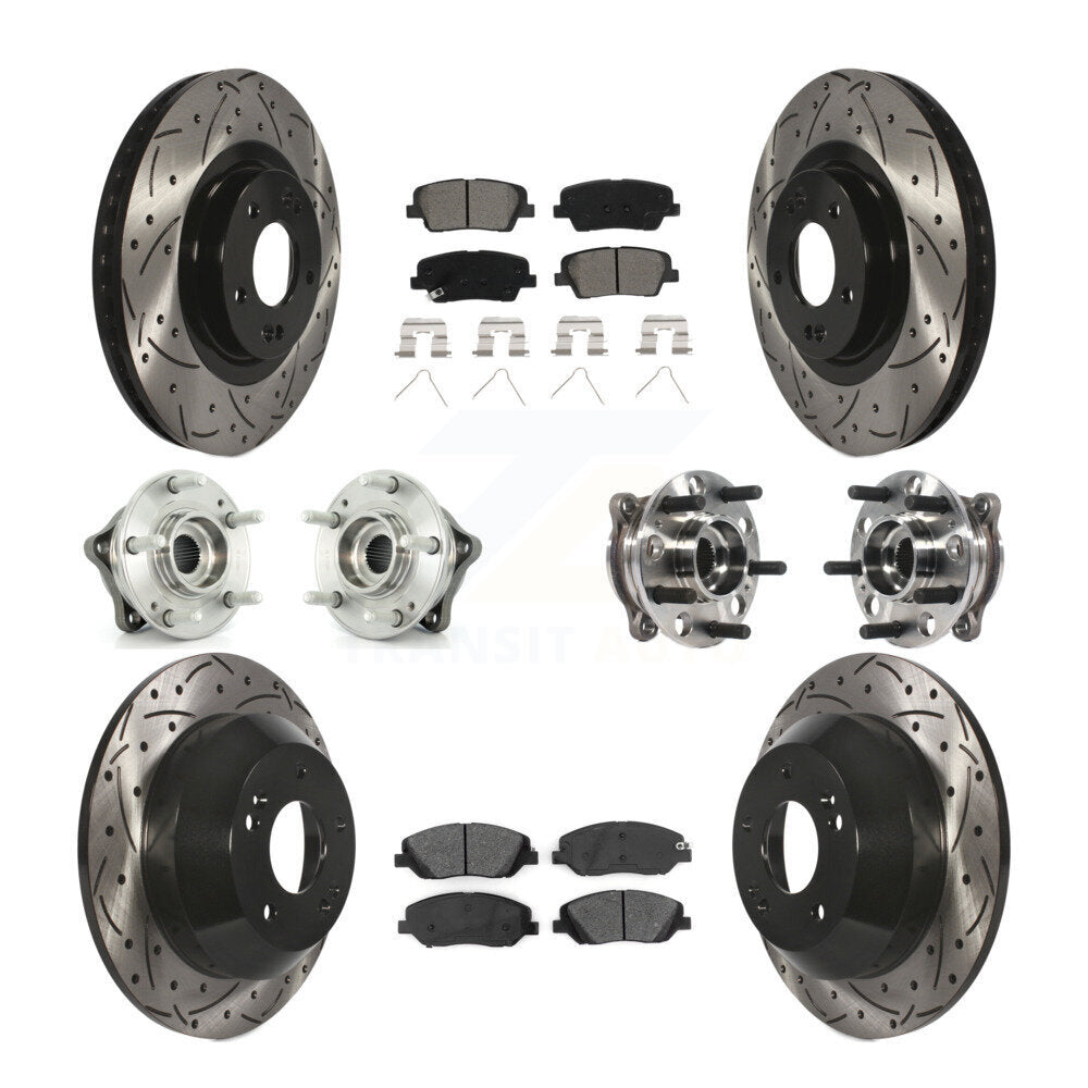 Kit de plaquettes de Rotor de frein revêtues de roulement de moyeu avant et arrière (10 pièces) pour Hyundai Santa Fe X