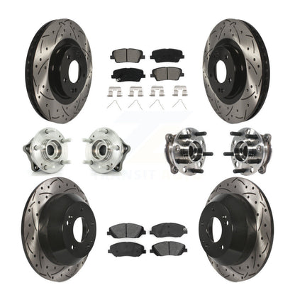 Kit de plaquettes de Rotor de frein revêtues de roulement de moyeu avant et arrière (10 pièces) pour Hyundai Santa Fe X