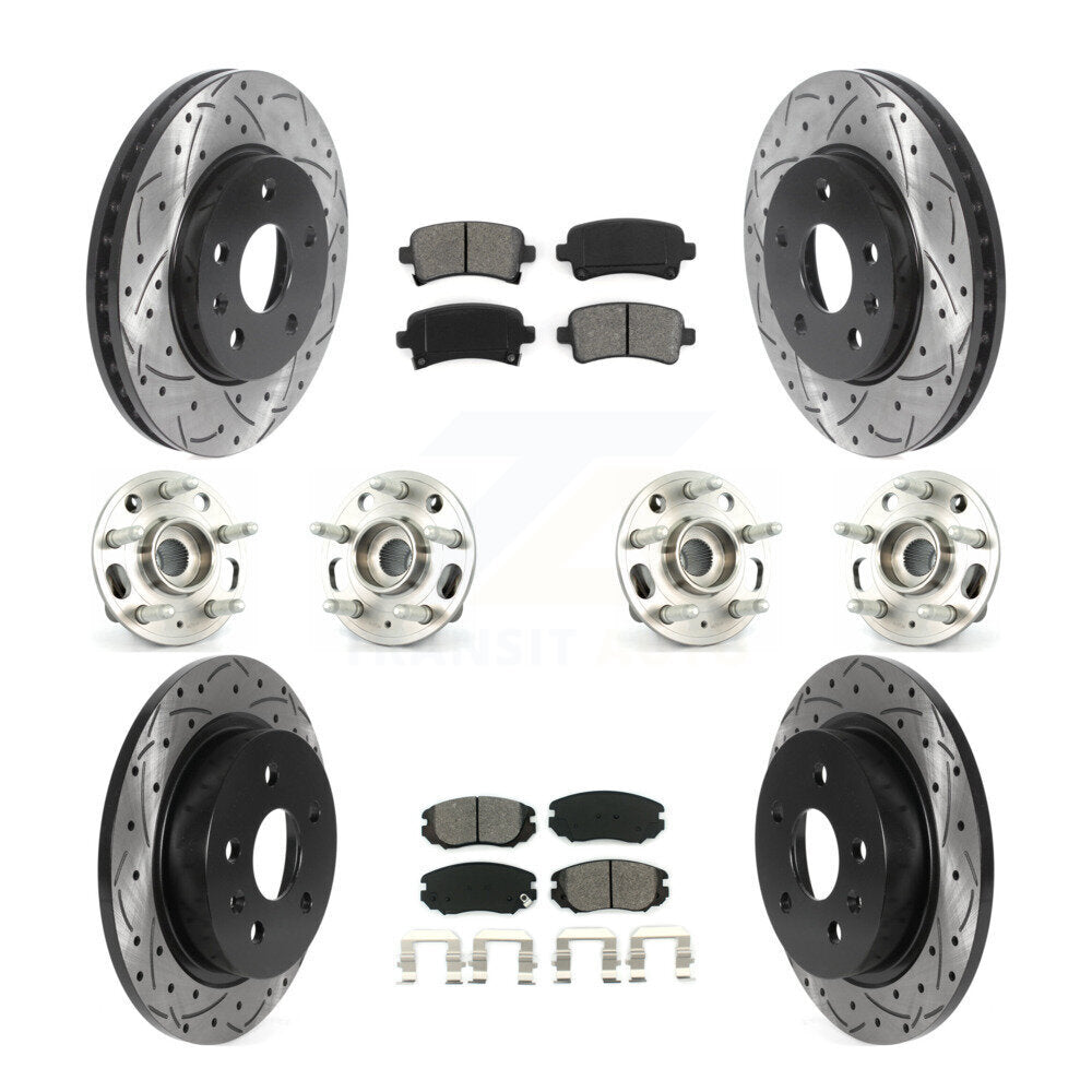 Kit de rotors et plaquettes de frein revêtus de roulement de moyeu avant et arrière (10 pièces) pour Chevrolet Malib