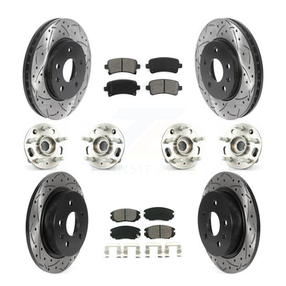 Kit de rotors et plaquettes de frein revêtus de roulement de moyeu avant et arrière (10 pièces) pour Chevrolet Malib