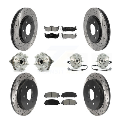 Kit de plaquettes de rotor de frein à disque revêtues de roulement de moyeu avant et arrière (10 pièces) pour Nissan Armad