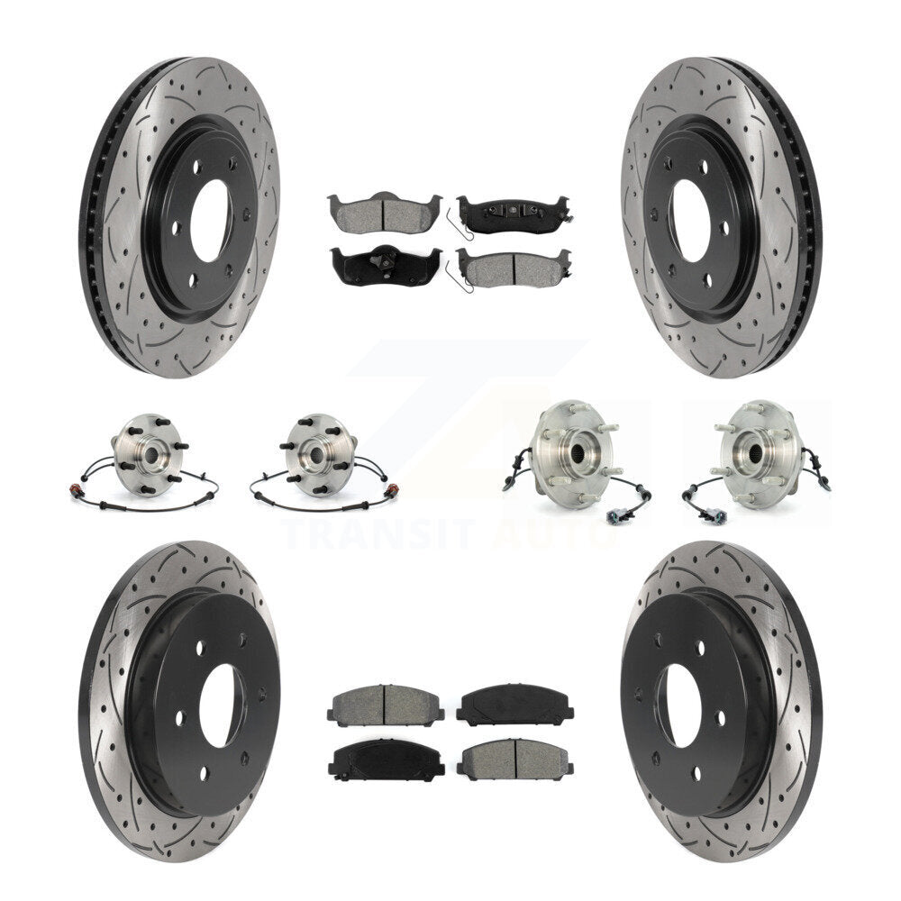 Kit de plaquettes de rotor de frein à disque revêtues de roulement de moyeu avant et arrière (10 pièces) pour INFINITI QX5
