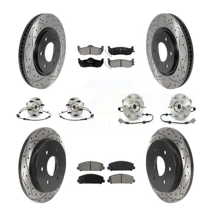 Kit de plaquettes de rotor de frein enduites de roulement de moyeu avant et arrière (10 pièces) pour Nissan Armada QX5