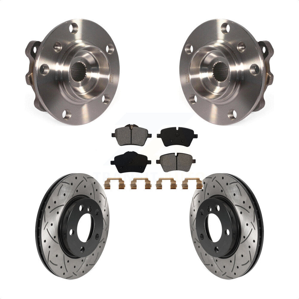 Kit de plaquettes de Rotor de frein, roulement de moyeu avant, fente de perçage, pour Mini Cooper Countryma