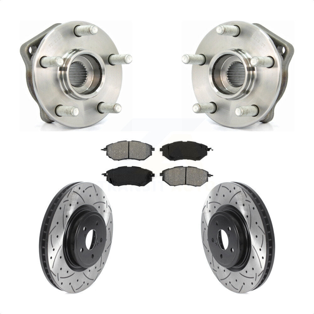 Kit de plaquettes de Rotor de frein, roulement de moyeu avant, fente de perçage, pour Subaru Outback Legac