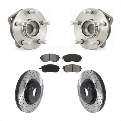 Ensemble de roulements de moyeu avant, fente de perçage, Kit de plaquettes de Rotor de frein pour Subaru Legac