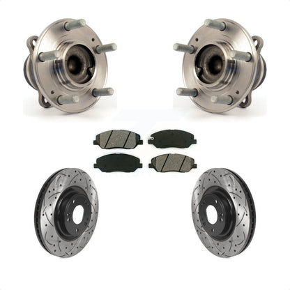 Kit de plaquettes de Rotor de frein, roulement de moyeu avant, fente percée, pour Hyundai Genesis 2012 3.8