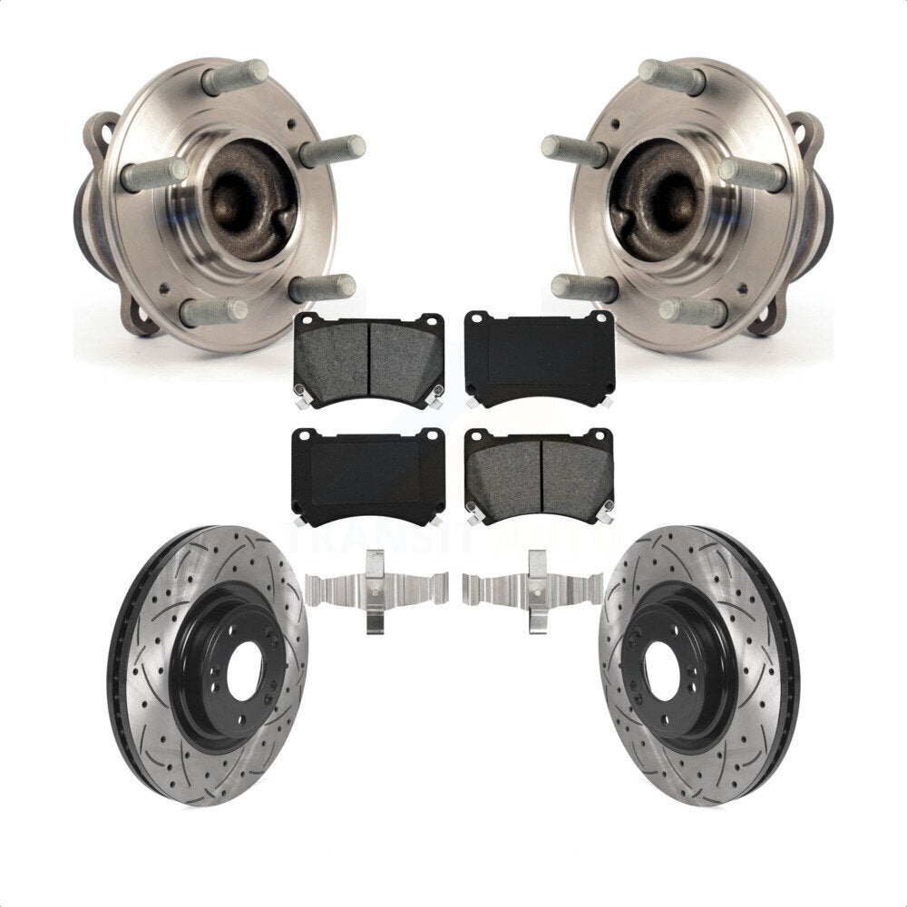 Kit de plaquettes de Rotor de frein, ensemble de roulements de moyeu avant, fente percée, pour Hyundai Genesi