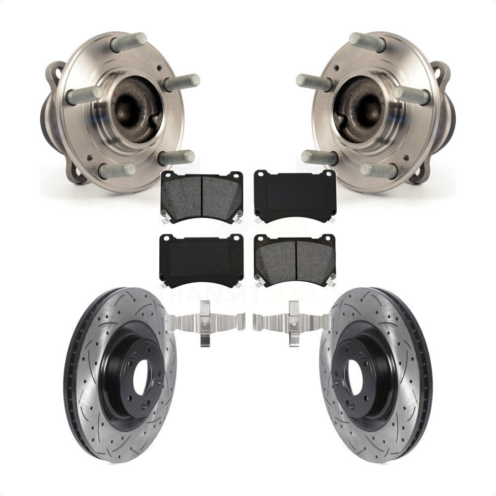 Kit de plaquettes de Rotor de frein, roulement de moyeu avant, fente de perçage, pour Hyundai Genesis Equu