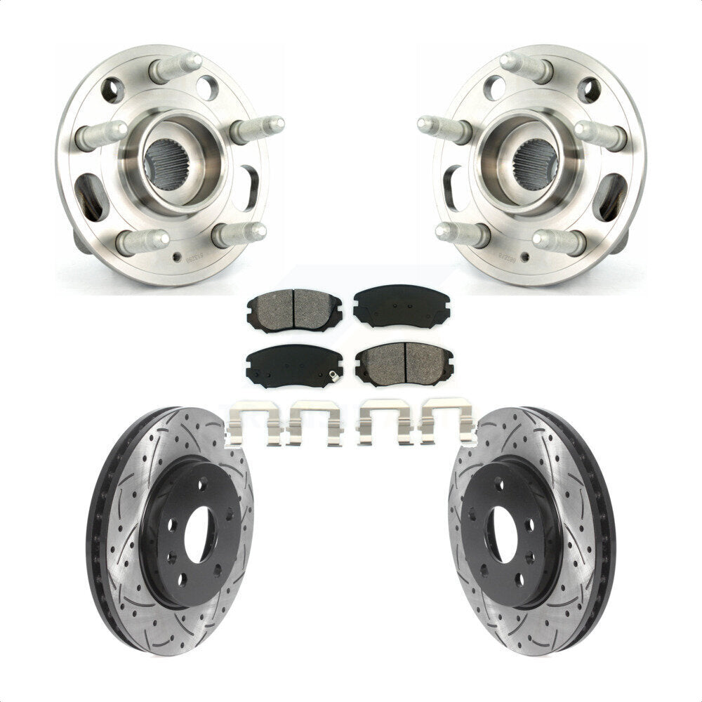 Kit de plaquettes de Rotor de frein, roulement de moyeu avant, fente de perçage, pour Chevrolet Malibu Buic