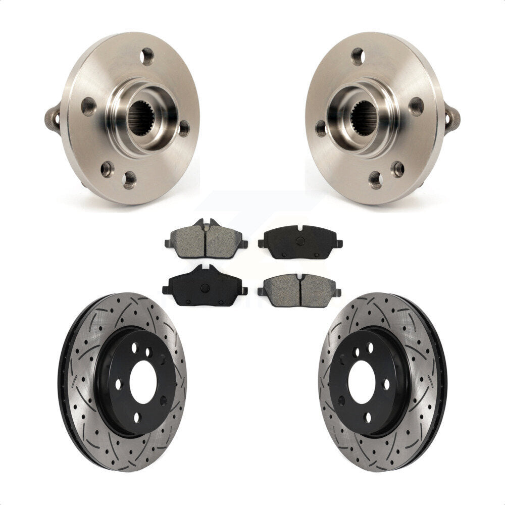 Kit de plaquettes de Rotor de frein, roulement de moyeu avant, fente de perçage, pour Mini Cooper 2014 – 2015 1.6