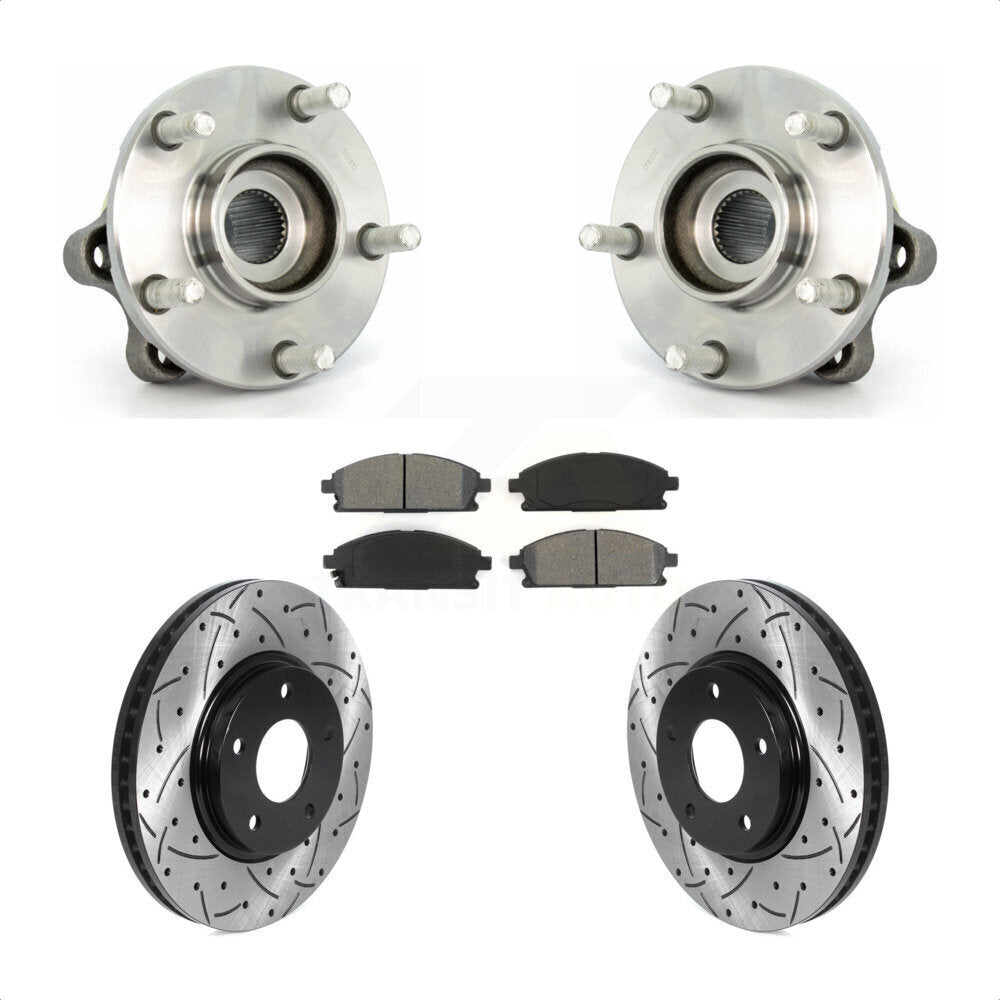 Kit de plaquettes de Rotor de frein, roulement de moyeu avant, fente de perçage, pour Nissan Ques 2004 – 2009