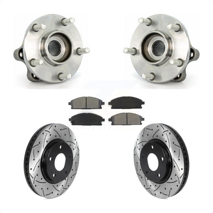 Kit de plaquettes de Rotor de frein, roulement de moyeu avant, fente de perçage, pour Nissan Ques 2004 – 2009