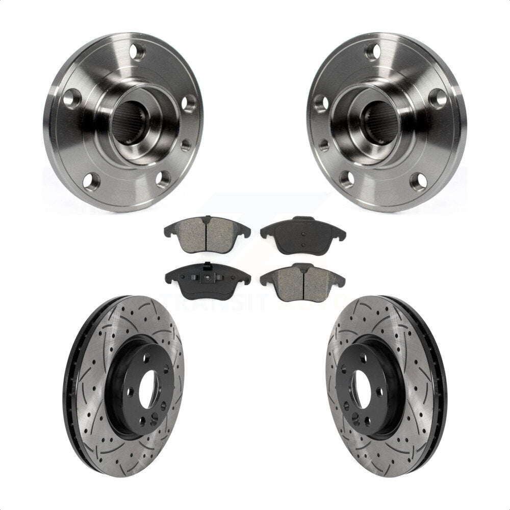 Kit de plaquettes de Rotor de frein, roulement de moyeu avant, fente de perçage, pour Volvo XC70 S60 V60 S80 V7