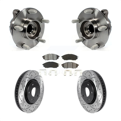 Kit de plaquettes de Rotor de frein, roulement de moyeu avant, fente de perçage, pour INFINITI FX35 FX37 RW