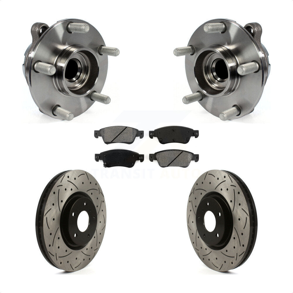Kit de plaquettes de Rotor de frein, roulement de moyeu avant, fente de perçage revêtue, pour INFINITI G37 G35 Q6