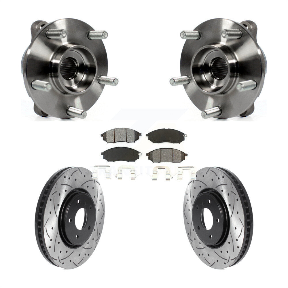 Kit de Rotor et de plaquettes de frein à fente percée, roulement de moyeu avant pour INFINITI FX35 FX37 FX4