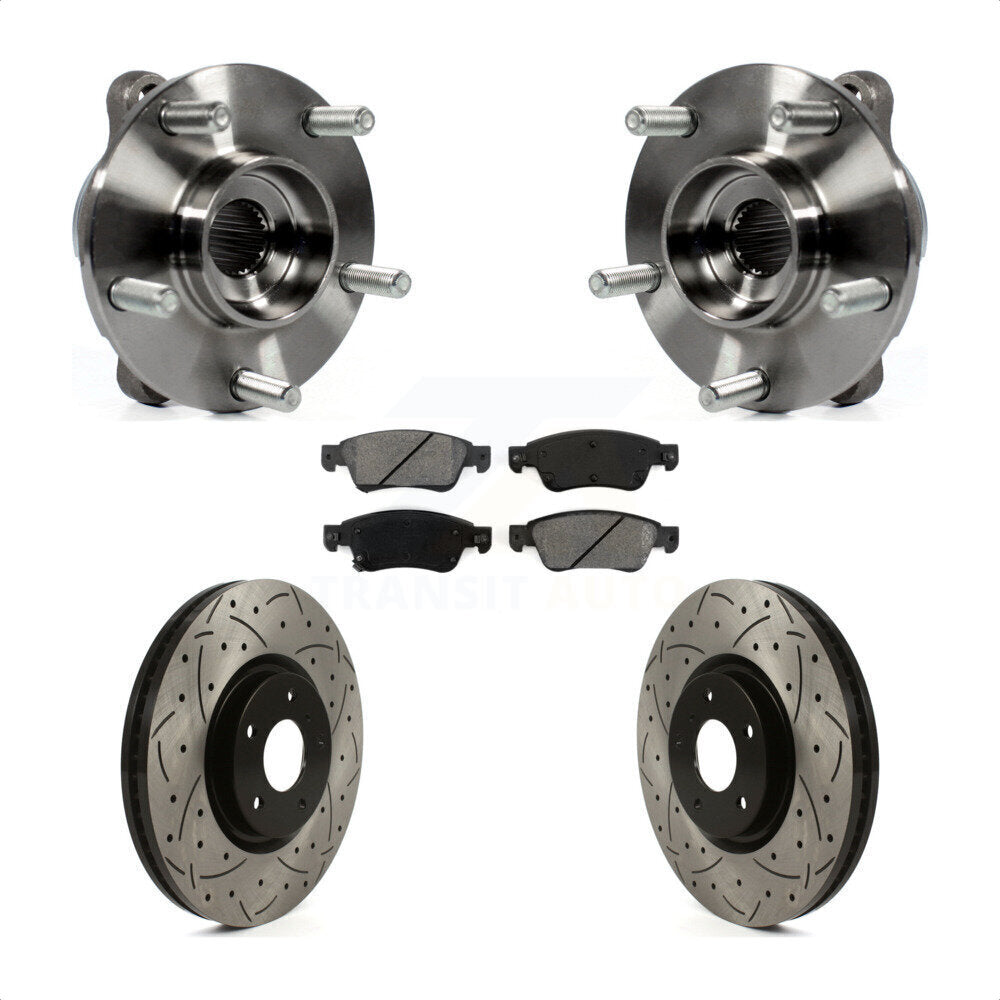 Ensemble de roulement de moyeu avant, Kit de plaquettes de Rotor de frein à fente percée pour INFINITI G35 Q6