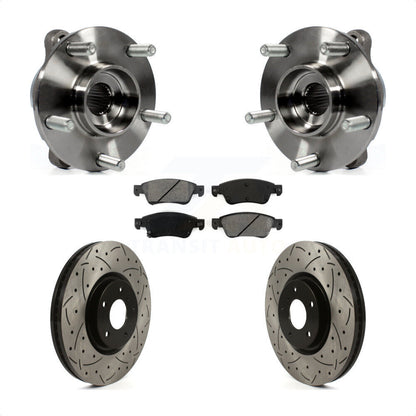 Ensemble de roulement de moyeu avant, Kit de plaquettes de Rotor de frein à fente percée pour INFINITI G35 Q6