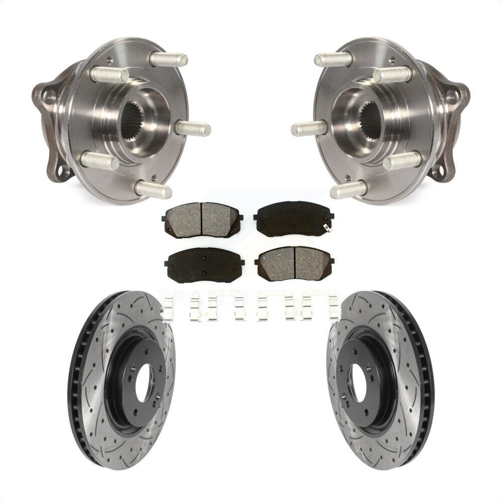 Kit de plaquettes de Rotor de frein, roulement de moyeu avant, fente percée, pour Hyundai Tucson Sonata Ki
