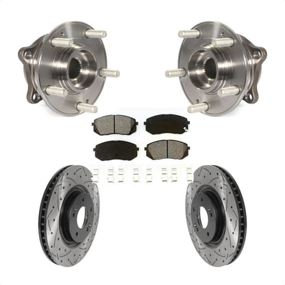 Kit de plaquettes de Rotor de frein, roulement de moyeu avant, fente percée, pour Hyundai Tucson Sonata Ki
