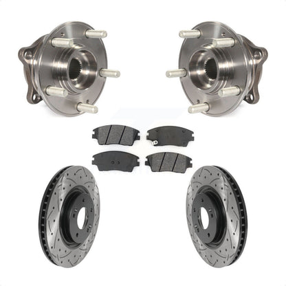 Kit de plaquettes de Rotor de frein, ensemble de roulements de moyeu avant, fente de perçage, pour Kia Sportag